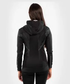 UFC Venum Fighters Authentic Fight Night Women's Walkout Hoodie - Black -Boxing Sport Store VNMUFC 00013 001 04B 2 1 1