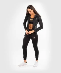 UFC Venum Personalized Authentic Fight Night Women's Walkout Hoodie - Black -Boxing Sport Store VNMUFC 00013 001 16 2 1