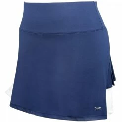 DUC Flirt-2 Women’s Double-Pleat Tennis Skort (Navy/White)