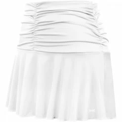 DUC Kourtney Women’s Ruched / Flounce Tennis Skort (White)