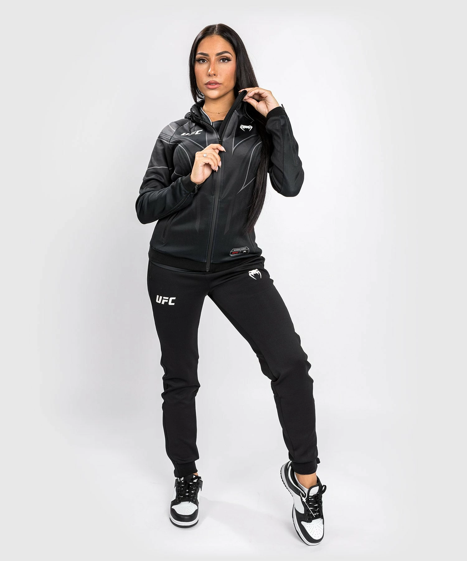 UFC Venum Authentic Fight Night 2.0 Women's Walkout Hoodie - Black 6 UFC Venum Authentic Fight Night 2.0 Women's Walkout Hoodie - Black - Image 4