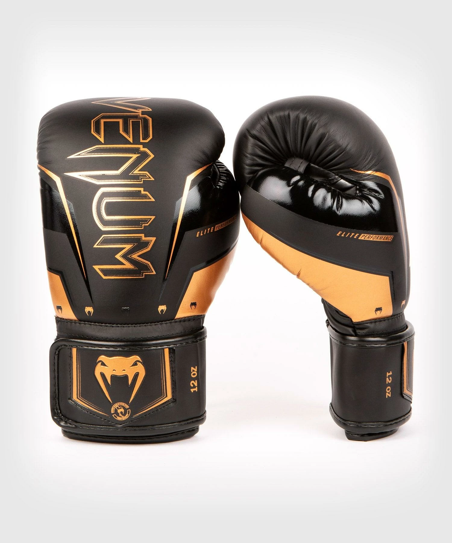 Venum Elite Evo Boxing Gloves - Black/Bronze - Image 2