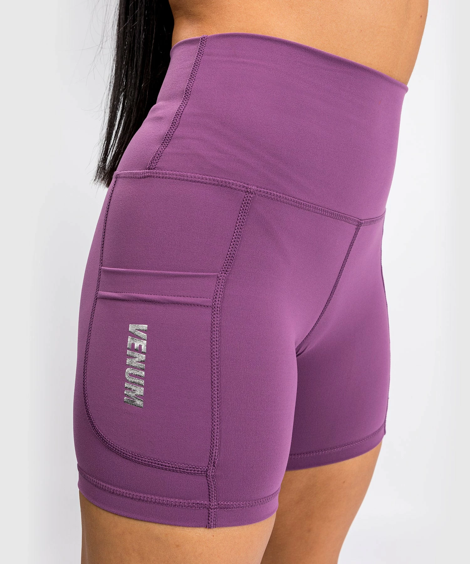 Venum Essential Women's Bike Shorts - Dusky Orchid/Brushed Silver 9 Venum Essential Women's Bike Shorts - Dusky Orchid/Brushed Silver - Image 7