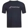 Babolat Men’s Exercise Crew Neck Tennis Training Tee (Black Heather) -Boxing Sport Store babolat exercise logo black heather 1000 1000