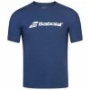 Babolat Men’s Exercise Crew Neck Tennis Training Tee (Estate Blue/Heather)