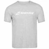 Babolat Men’s Exercise Crew Neck Tennis Training Tee (High Rise/Heather) -Boxing Sport Store babolat exercise logo high rise heather 1000 1000