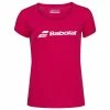 Babolat Women’s Exercise Tennis Training Tee (Red Rose/Heather) -Boxing Sport Store babolat exercise logo tennis training tee red rose heather 1000 1000