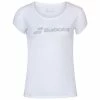 Babolat Girls’ Exercise Tennis Training Tee (White/White)