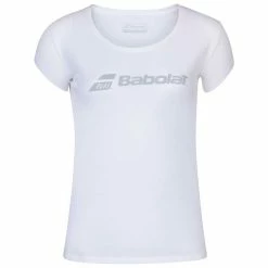 Babolat Girls’ Exercise Tennis Training Tee (White/White)