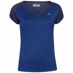Babolat Girl’s Play Cap Sleeve Tennis Tee (Estate Blue)
