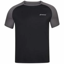 Babolat Men’s Play Crew Neck Tennis Training Tee (Black/Black)