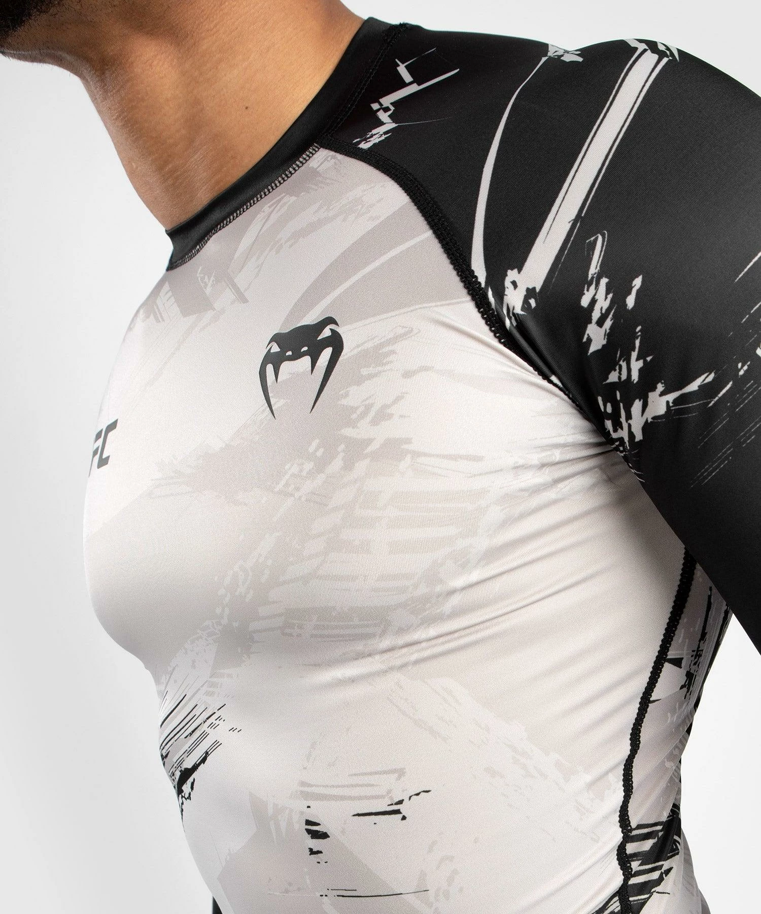 UFC Venum Authentic Fight Week Men's 2.0 Performance Long Sleeve Rash Guard - Sand/Black 11 UFC Venum Authentic Fight Week Men's 2.0 Performance Long Sleeve Rash Guard - Sand/Black - Image 9