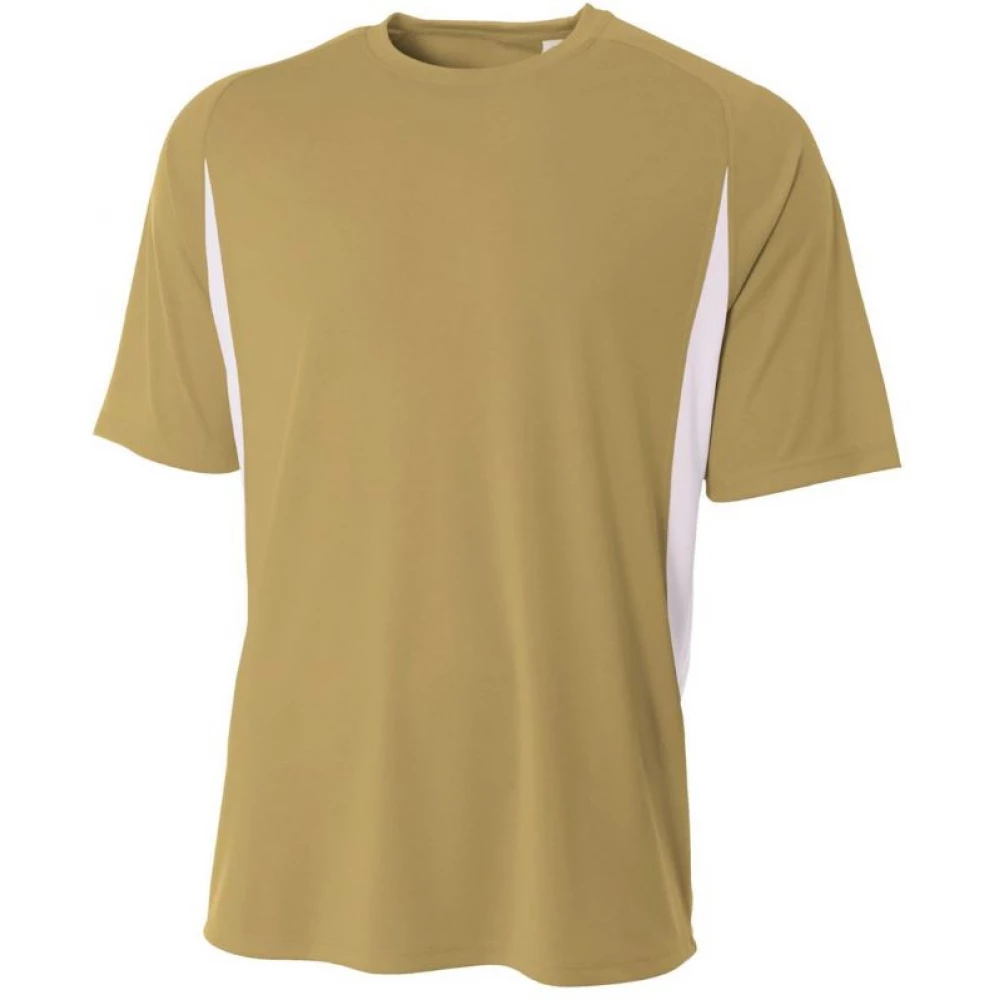 A4 Men’s Performance Color Block Crew Shirt (Vegas Gold) 3 A4 Men’s Performance Color Block Crew Shirt (Vegas Gold)