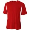 A4 Men’s Performance Color Block Crew Shirt (Scarlet)