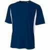 A4 Men’s Performance Color Block Crew Shirt (Navy)