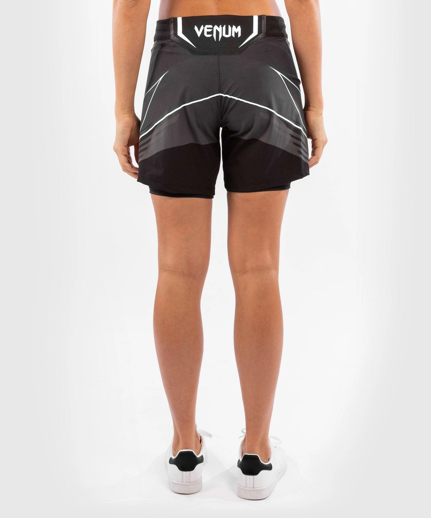 UFC Venum Authentic Fight Night Women's Shorts - Long Fit - Black 4 UFC Venum Authentic Fight Night Women's Shorts - Long Fit - Black - Image 2