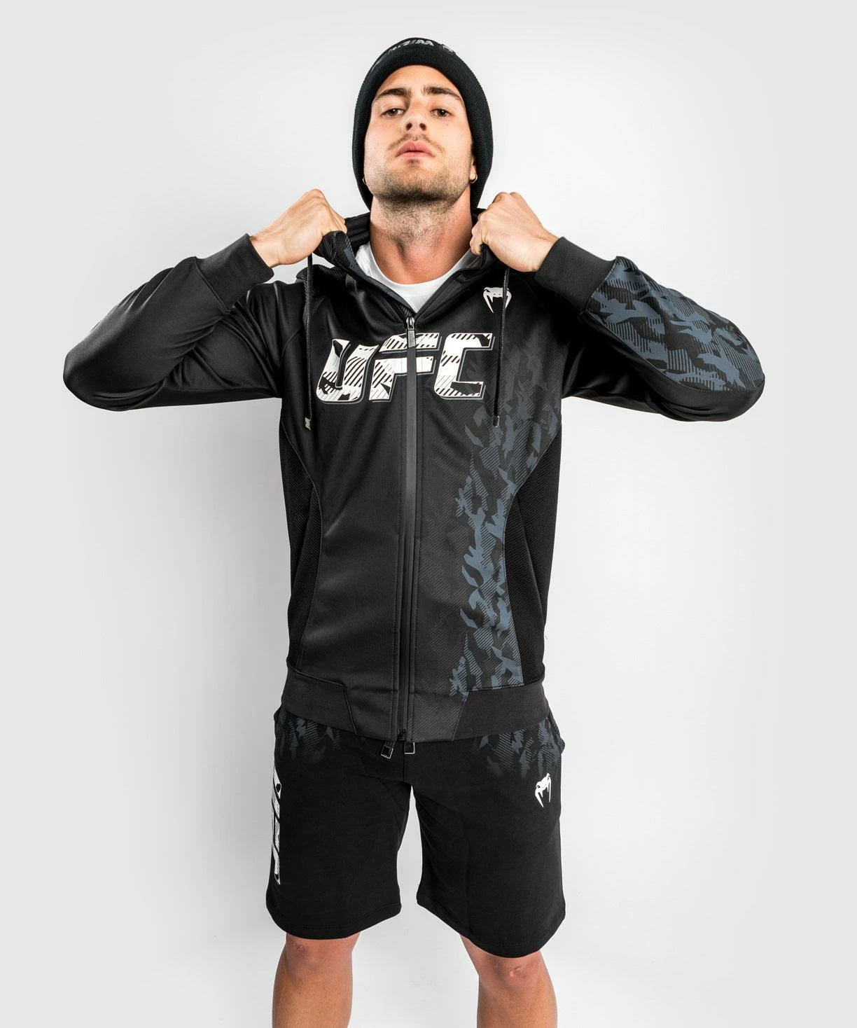 UFC Venum Authentic Fight Week Men's Zip Hoodie - Black 3 UFC Venum Authentic Fight Week Men's Zip Hoodie - Black