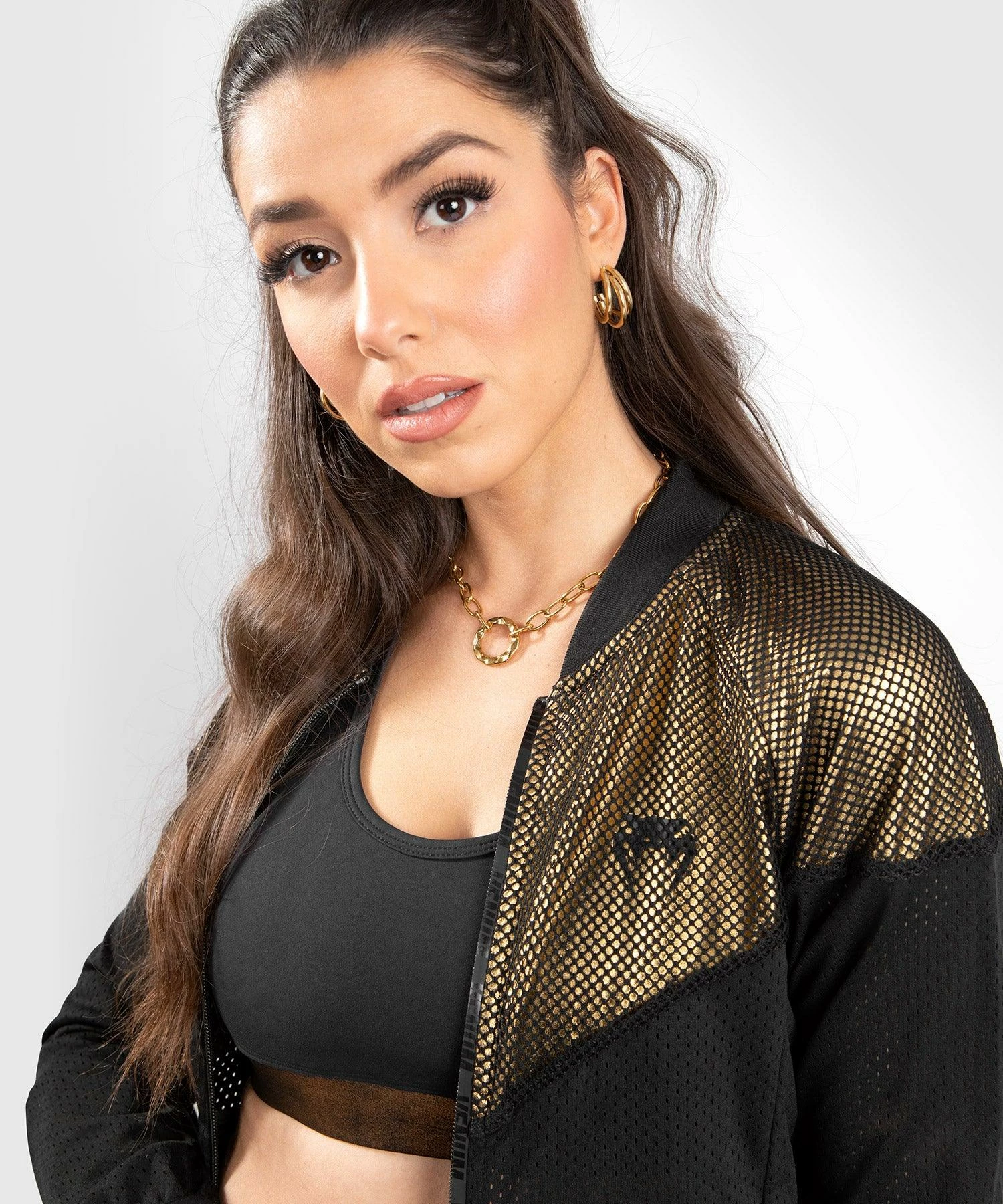 Venum Lightning Mesh Jacket - For Women - Black/Gold 5 Venum Lightning Mesh Jacket - For Women - Black/Gold - Image 3