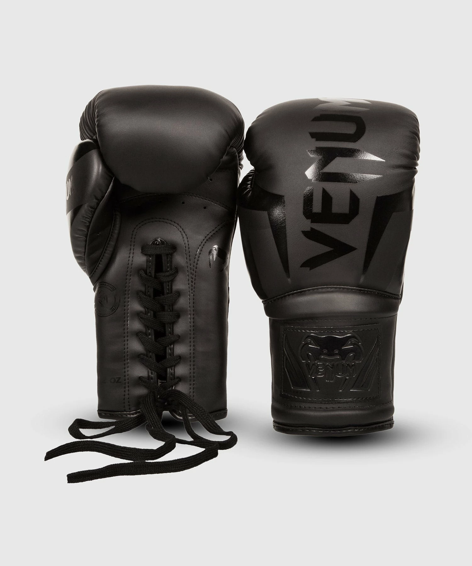 Venum Elite Boxing Gloves - With Laces - Matte/Black - Image 2