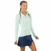 BloqUV Women’s Sun Protective Mock Zip Long Sleeve Athletic Top (Mint) -Boxing Sport Store imgonline com ua resize mint zip top 1000 1000