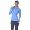 BloqUV Women’s Sun Protective Mock Zip Long Sleeve Athletic Top (Ocean Blue) -Boxing Sport Store imgonline com ua resize ocean blue zip top 1000 1000