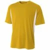 A4 Men’s Performance Color Block Crew Shirt (Gold) -Boxing Sport Store n3181 gld 1000 1000