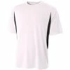 A4 Men’s Performance Color Block Crew Shirt (White) -Boxing Sport Store n3181 wht 1000 1000