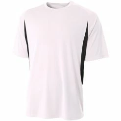 A4 Men’s Performance Color Block Crew Shirt (White)