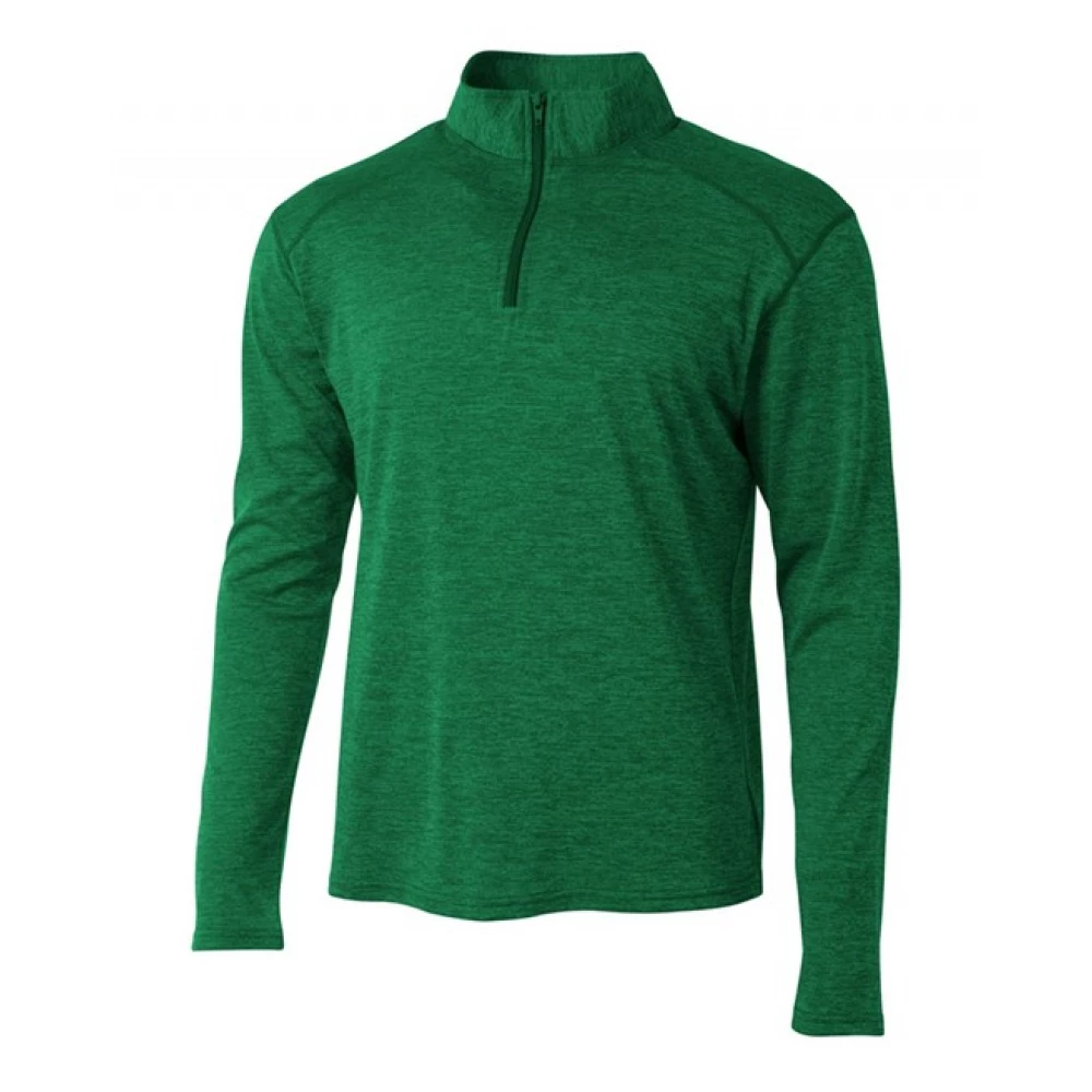 A4 Men’s Inspire Quarter Zip Long Sleeve Tennis Warm-Up Top (Kelly)