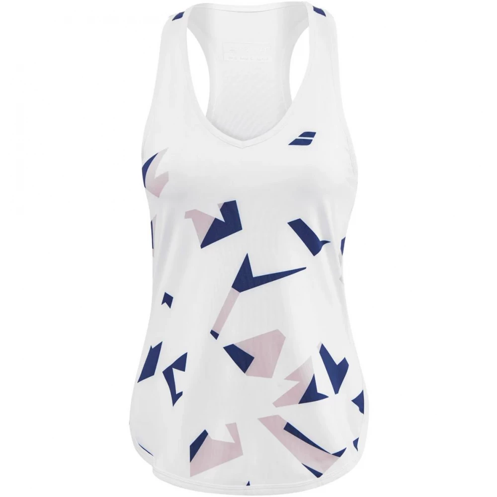 Babolat Women’s Compete Tennis Tank Top W/ Moisture Wicking Polyester (White/Estate Blue) 3 Babolat Women’s Compete Tennis Tank Top W/ Moisture Wicking Polyester (White/Estate Blue)